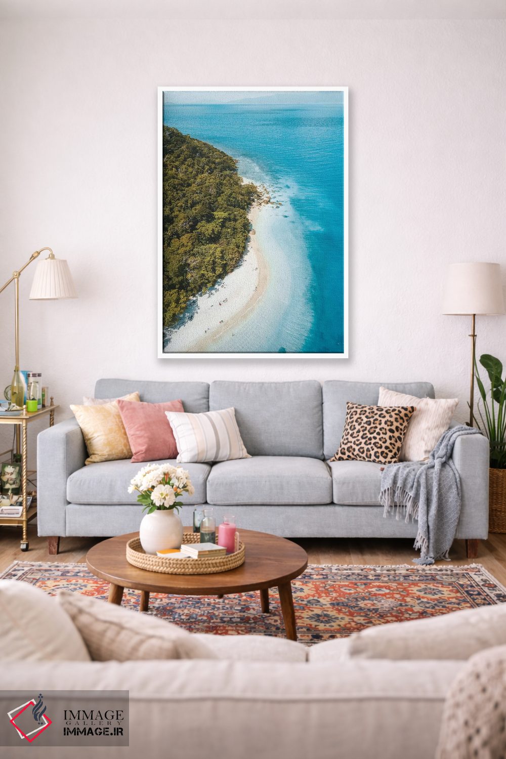 تابلو دکوراتیو نمای هوایی ساحل جزیره گرمسیری اثر جیمز وودیکا - D1W