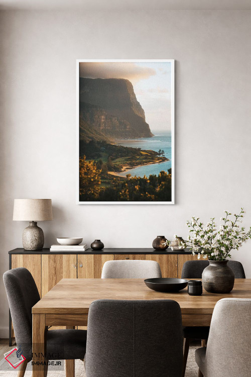 تابلو دکوراتیو سکوی تماشای غروب ساحل جزیره آتشفشانی اثر جیمز وودیکا - D2W