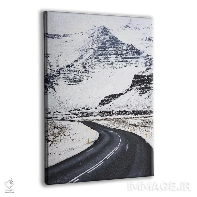 تابلو دکوراتیو جاده زمستانی ایسلند اثر جیمز وودیکا - نمای پرسپکتیو محصول