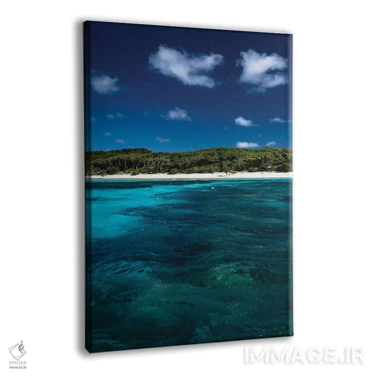 تابلو دکوراتیو جزیره استرالیایی با آب های آبی اثر جیمز وودیکا - نمای پرسپکتیو محصول