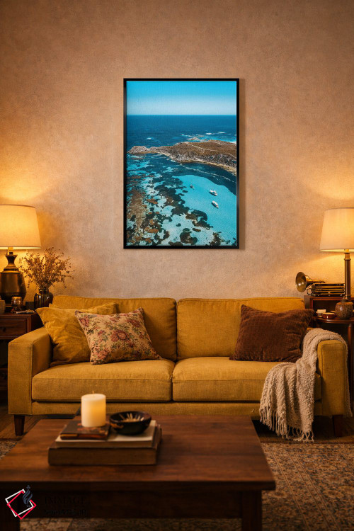 تابلو دکوراتیو خلیج فیروزه ای در جزیره راتنست اثر جیمز وودیکا - D3B