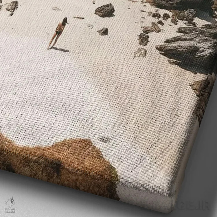 تابلو دکوراتیو دختر جزیره ای اثر جیمز وودیکا - نمای نزدیک بافت بوم