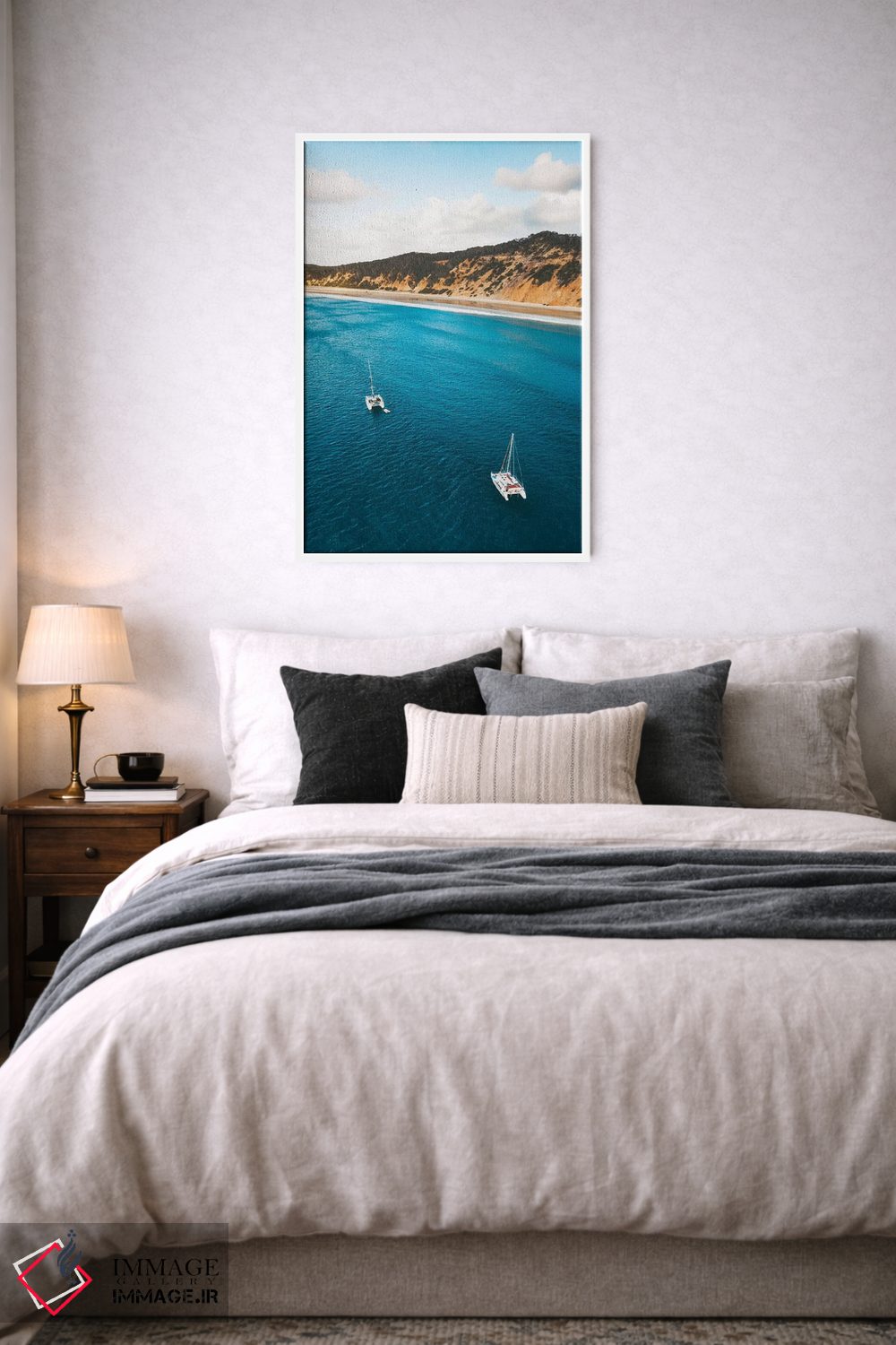 تابلو دکوراتیو قایق ها در ساحل شن های رنگی اثر جیمز وودیکا - D4W