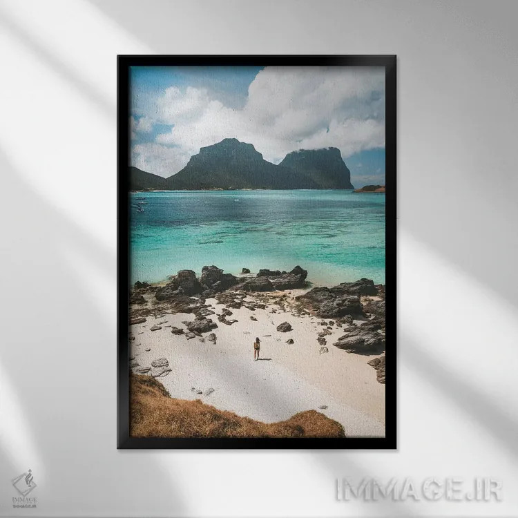 تابلو دکوراتیو دختر جزیره ای اثر جیمز وودیکا - نمای قابدار مشکی