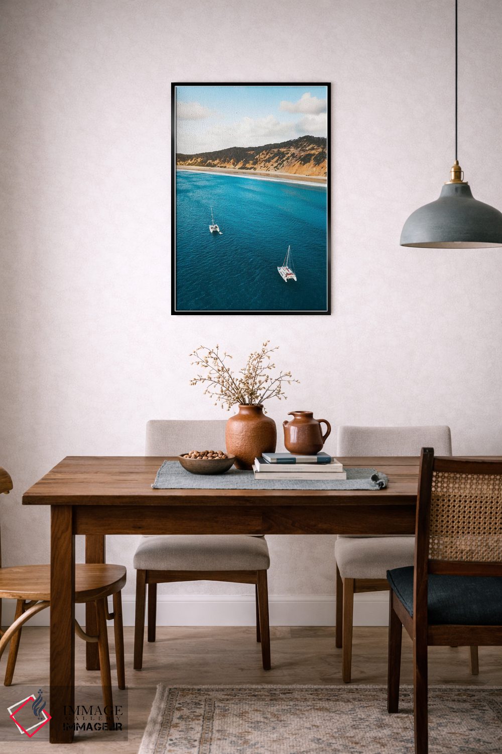 تابلو دکوراتیو قایق ها در ساحل شن های رنگی اثر جیمز وودیکا - D5B