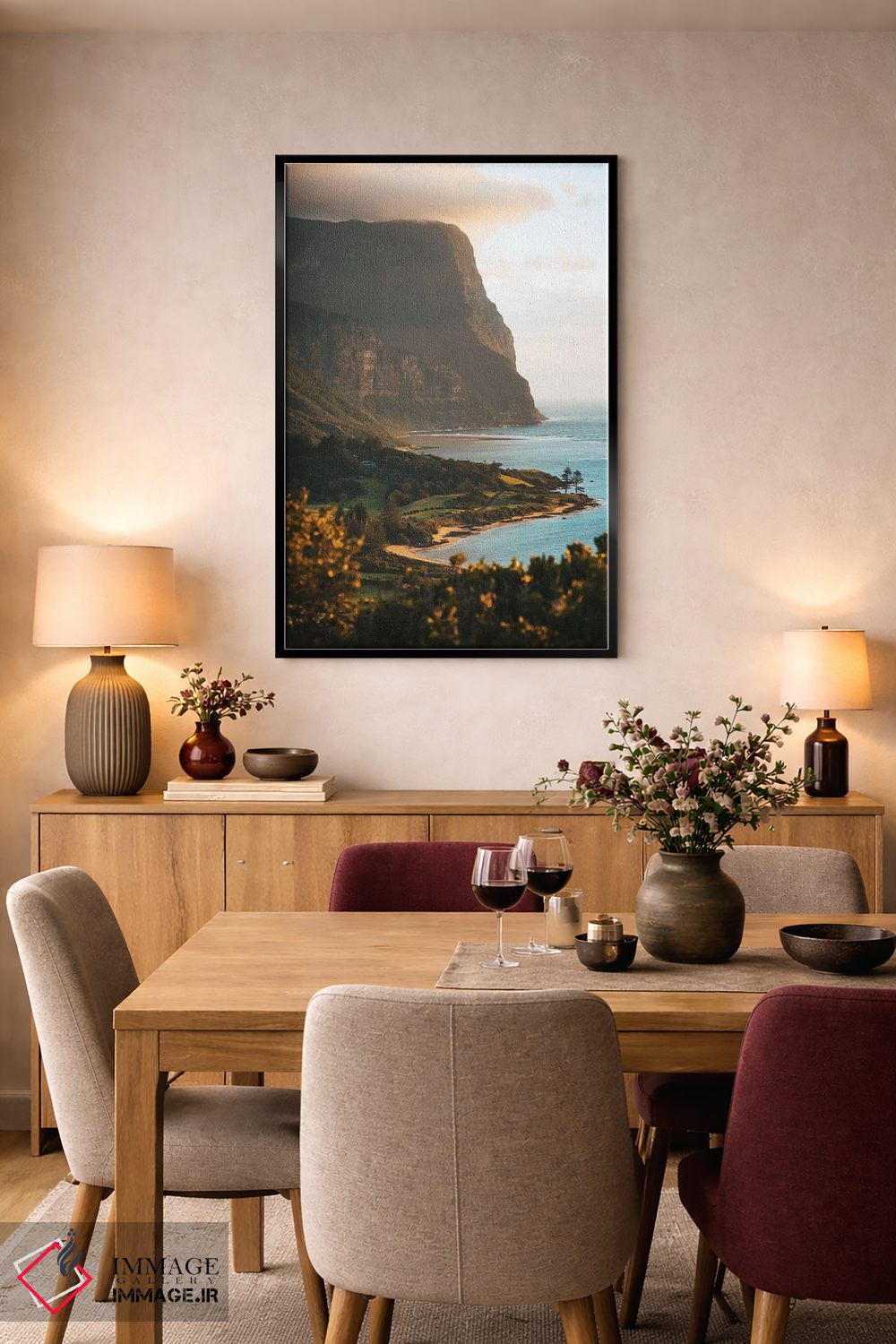 تابلو دکوراتیو سکوی تماشای غروب ساحل جزیره آتشفشانی اثر جیمز وودیکا - D5B