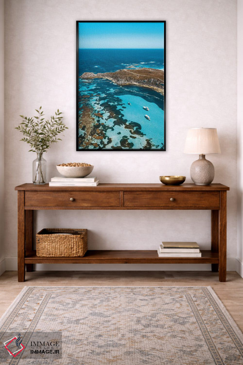 تابلو دکوراتیو خلیج فیروزه ای در جزیره راتنست اثر جیمز وودیکا - D4B