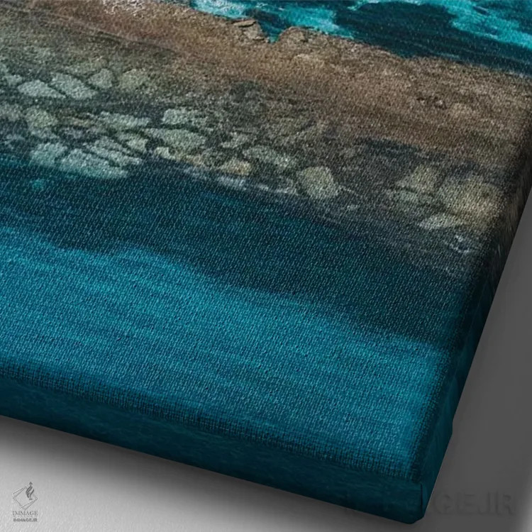 تابلو دکوراتیو نمای هوایی سازه های سنگی خلیج کوچک آرمسترانگ اثر جیمز وودیکا - نمای نزدیک بافت بوم