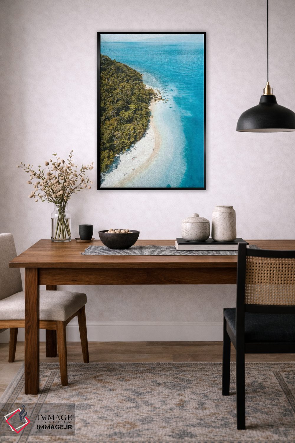 تابلو دکوراتیو نمای هوایی ساحل جزیره گرمسیری اثر جیمز وودیکا - D6B