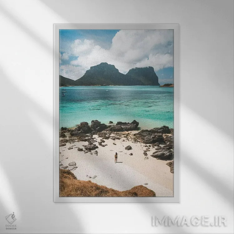 تابلو دکوراتیو دختر جزیره ای اثر جیمز وودیکا - نمای قابدار سفید