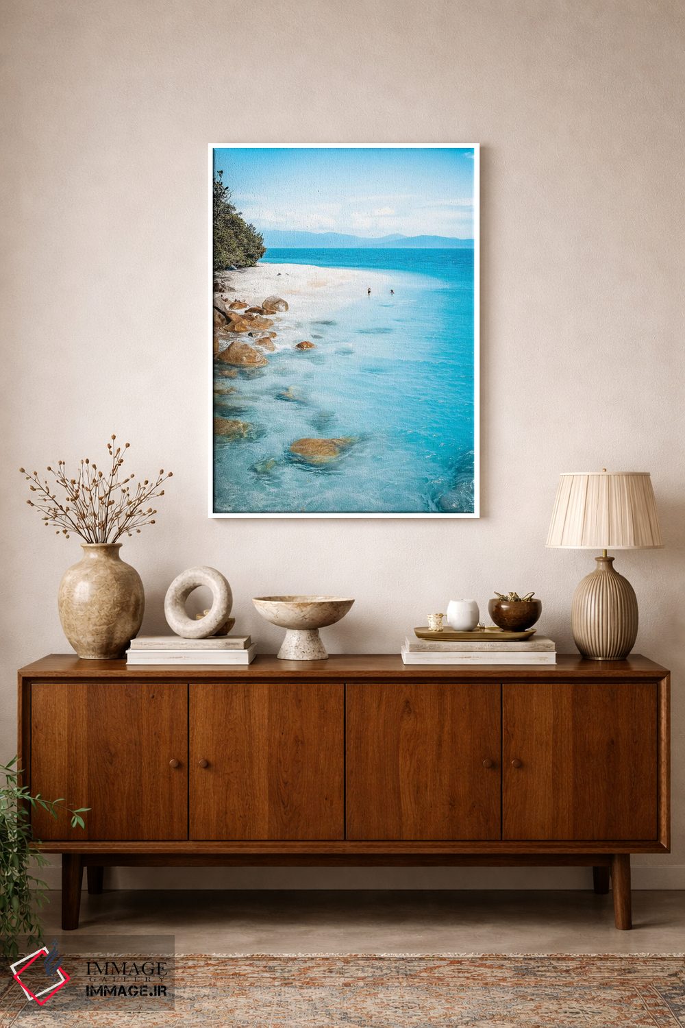 تابلو دکوراتیو ساحل جزیره گرمسیری اثر جیمز وودیکا - D1W