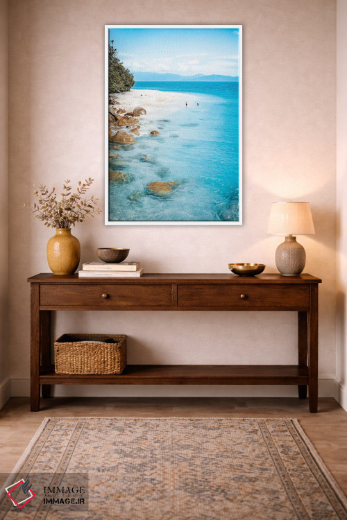 تابلو دکوراتیو ساحل جزیره گرمسیری اثر جیمز وودیکا - D2W