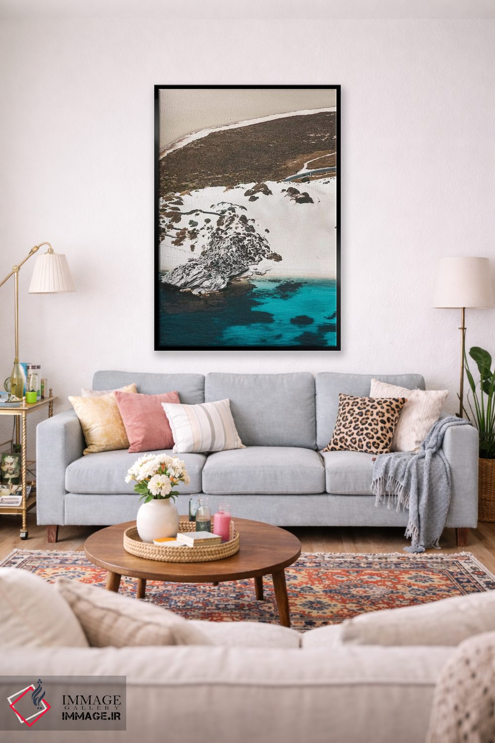 تابلو دکوراتیو رنگ های تپه های شنی ساحلی از نمای هوایی اثر جیمز وودیکا - D1B