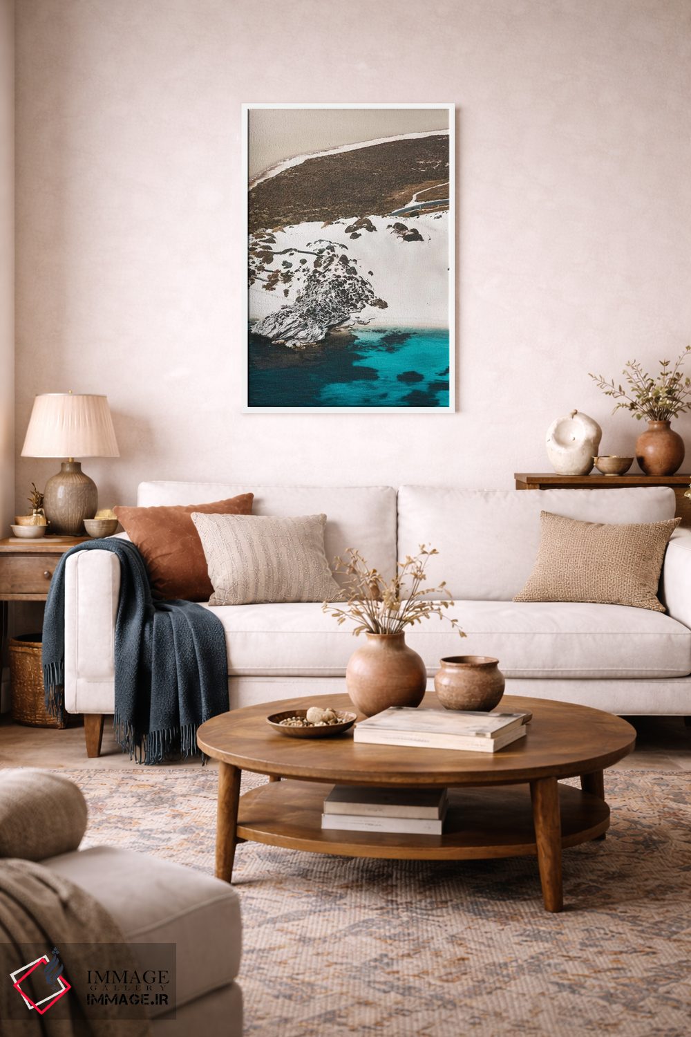 تابلو دکوراتیو رنگ های تپه های شنی ساحلی از نمای هوایی اثر جیمز وودیکا - D2W