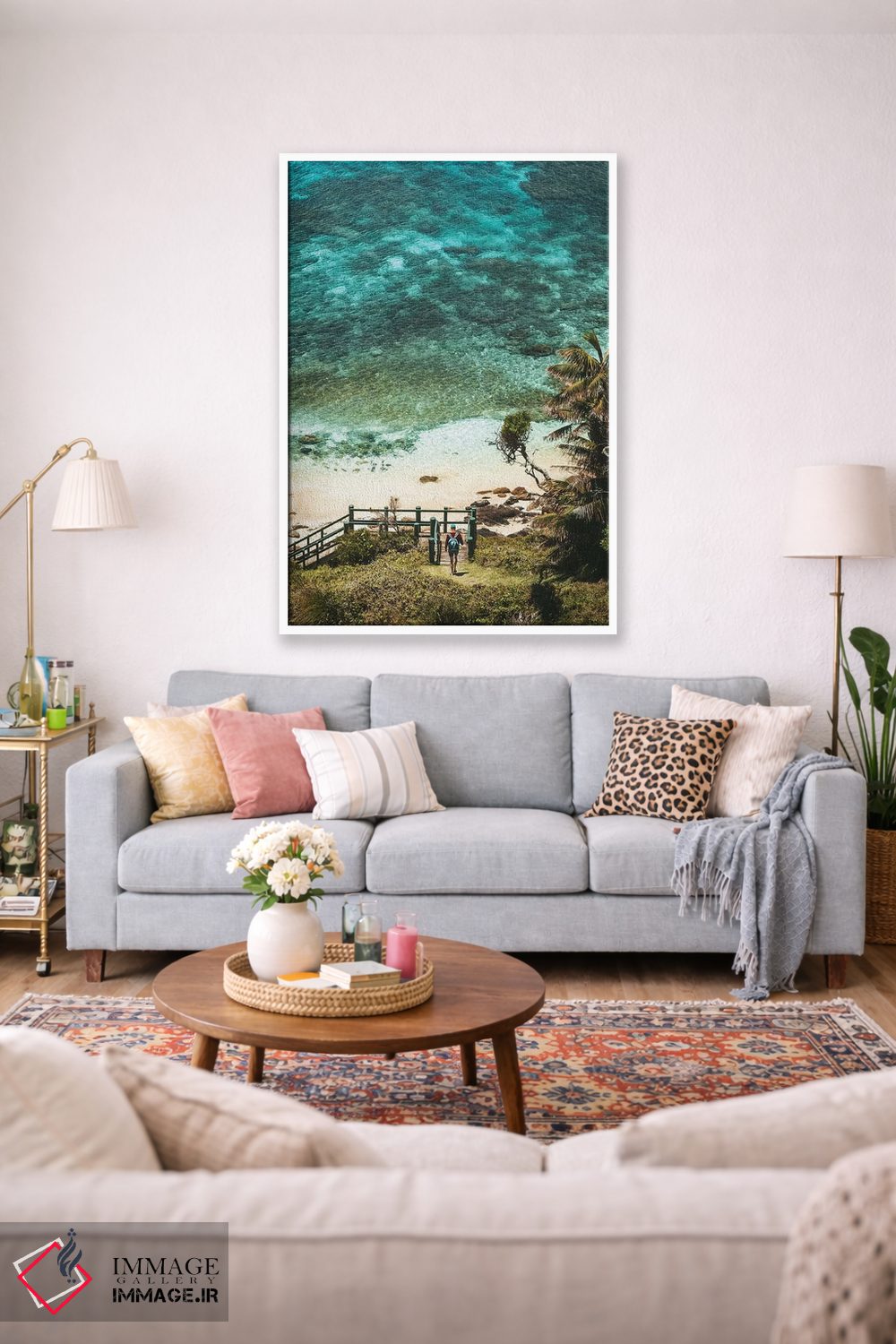 تابلو دکوراتیو قدم زن در ساحل بکر و دنج اثر جیمز وودیکا - D1W