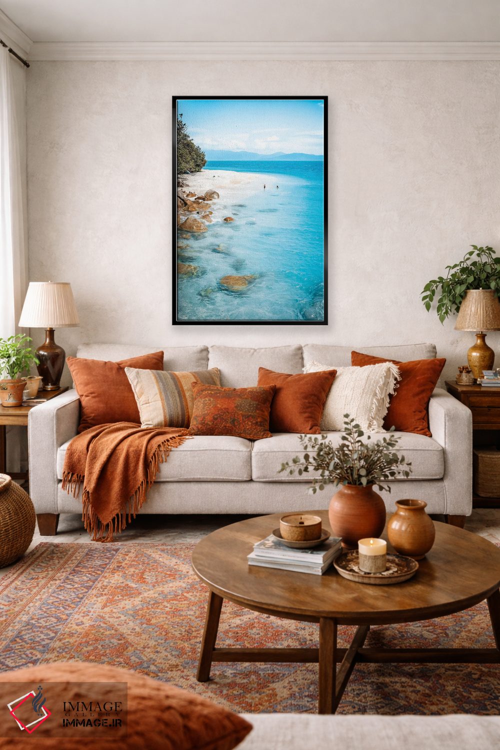 تابلو دکوراتیو ساحل جزیره گرمسیری اثر جیمز وودیکا - D3B