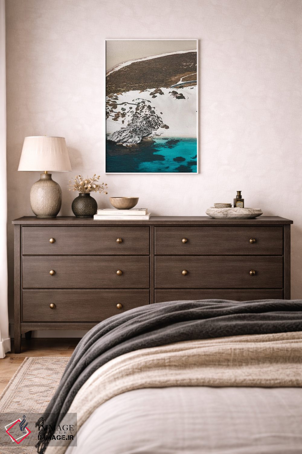 تابلو دکوراتیو رنگ های تپه های شنی ساحلی از نمای هوایی اثر جیمز وودیکا - D3W