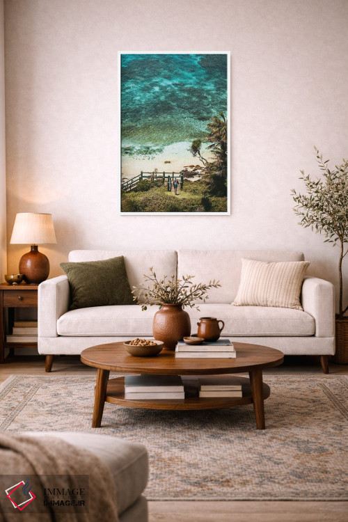 تابلو دکوراتیو قدم زن در ساحل بکر و دنج اثر جیمز وودیکا - D2W