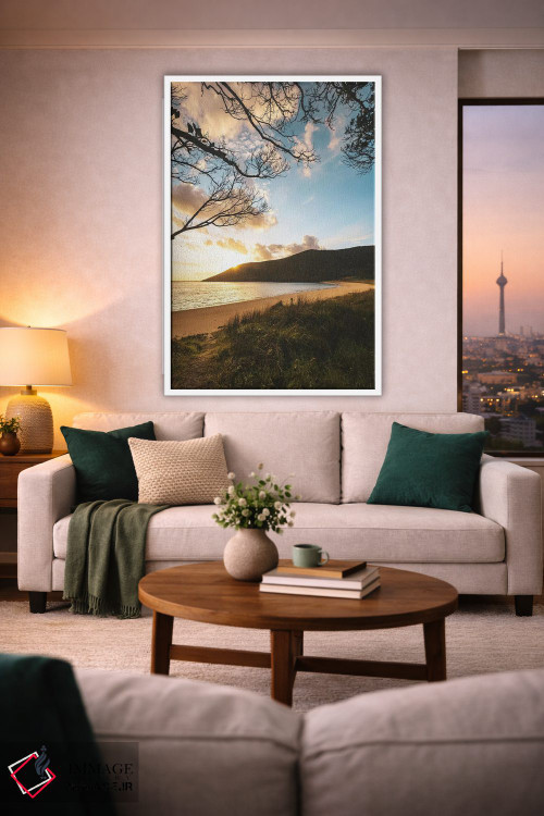 تابلو دکوراتیو غروب آرام در کنار ساحل اثر جیمز وودیکا - D1W