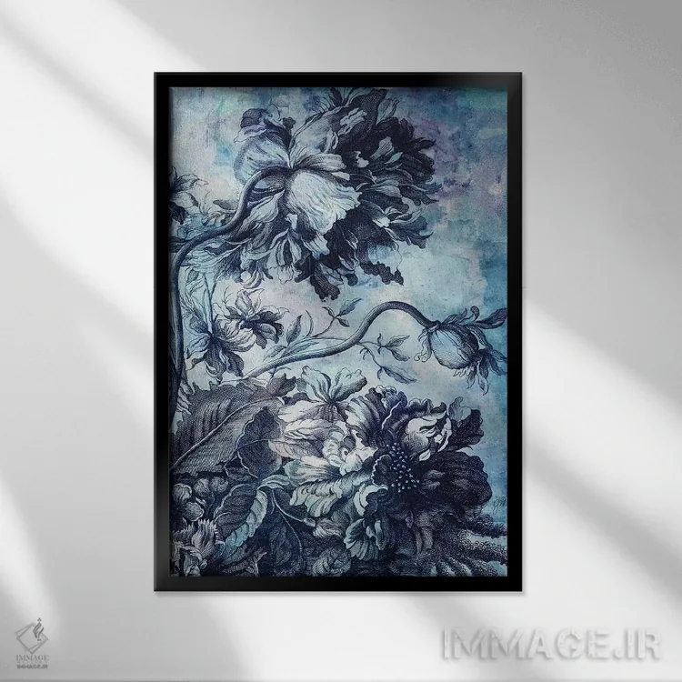 تابلو دکوراتیو شکوفه بوهمیا اثر جکی ون توبل - نمای قابدار مشکی