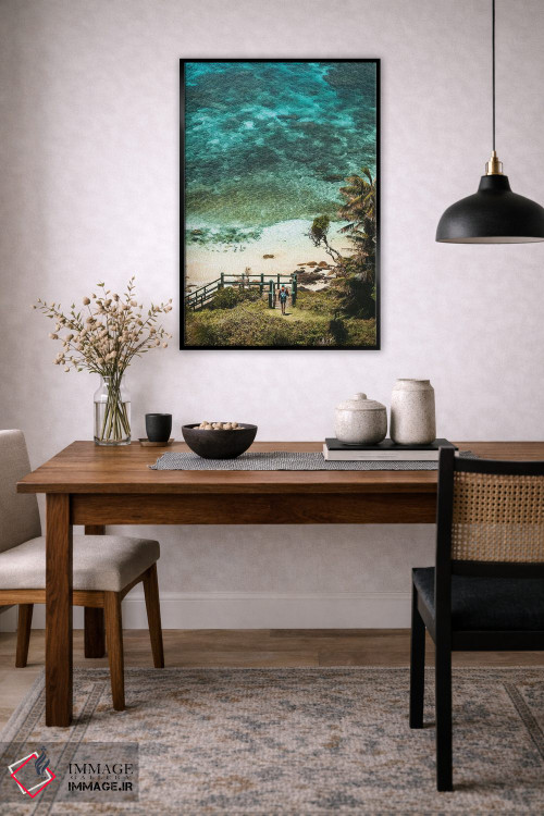 تابلو دکوراتیو قدم زن در ساحل بکر و دنج اثر جیمز وودیکا - D3B