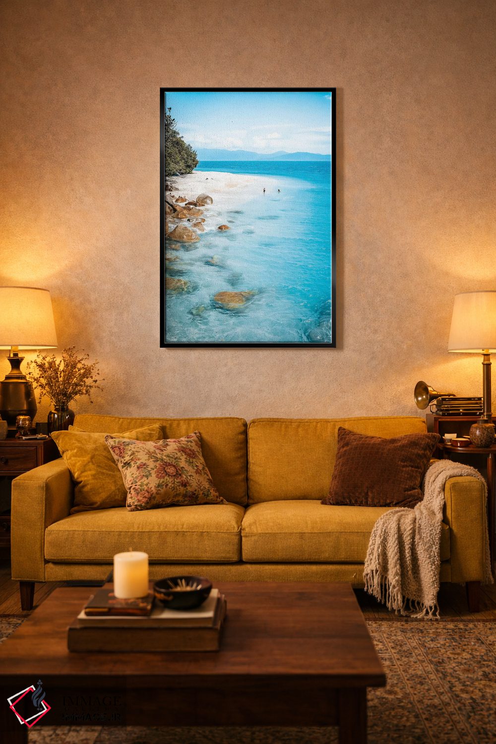تابلو دکوراتیو ساحل جزیره گرمسیری اثر جیمز وودیکا - D4B