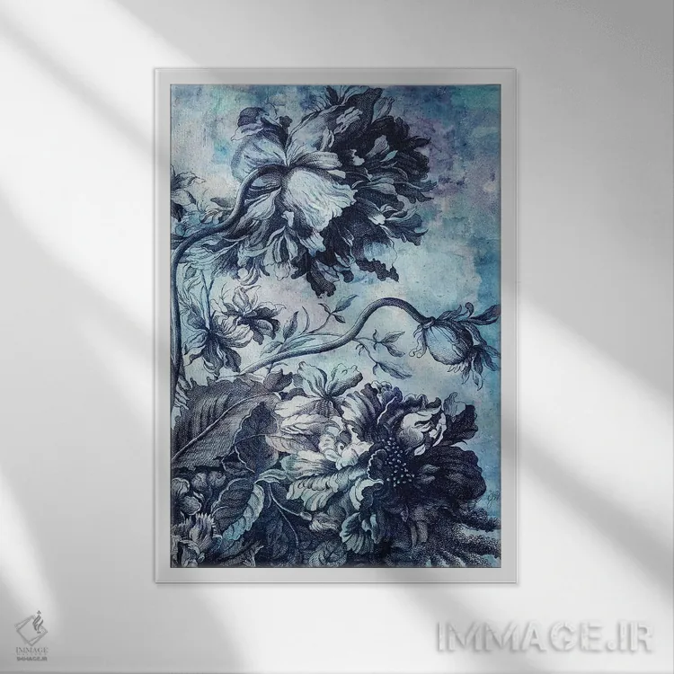 تابلو دکوراتیو شکوفه بوهمیا اثر جکی ون توبل - نمای قابدار سفید