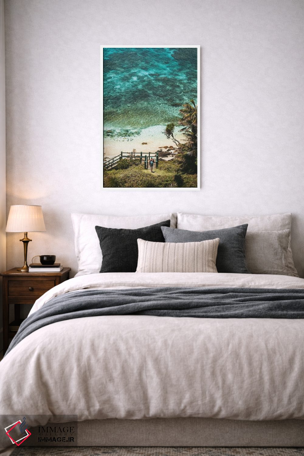 تابلو دکوراتیو قدم زن در ساحل بکر و دنج اثر جیمز وودیکا - D4W