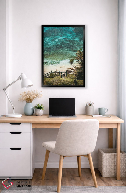 تابلو دکوراتیو قدم زن در ساحل بکر و دنج اثر جیمز وودیکا - D5B