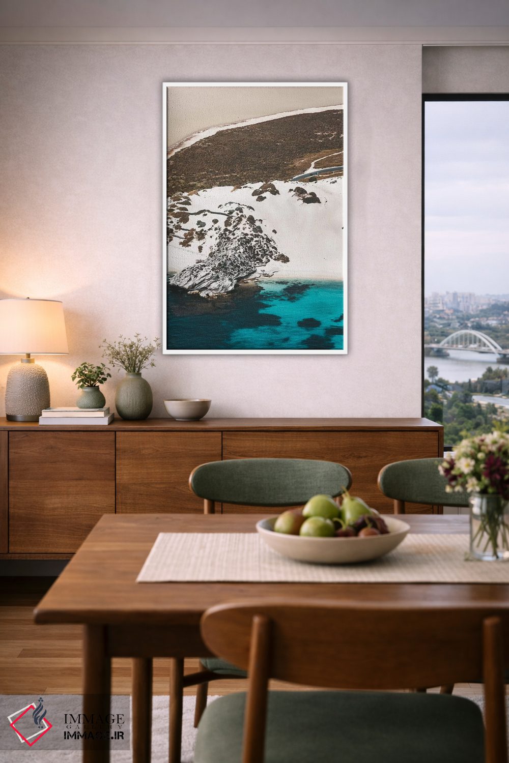 تابلو دکوراتیو رنگ های تپه های شنی ساحلی از نمای هوایی اثر جیمز وودیکا - D6W