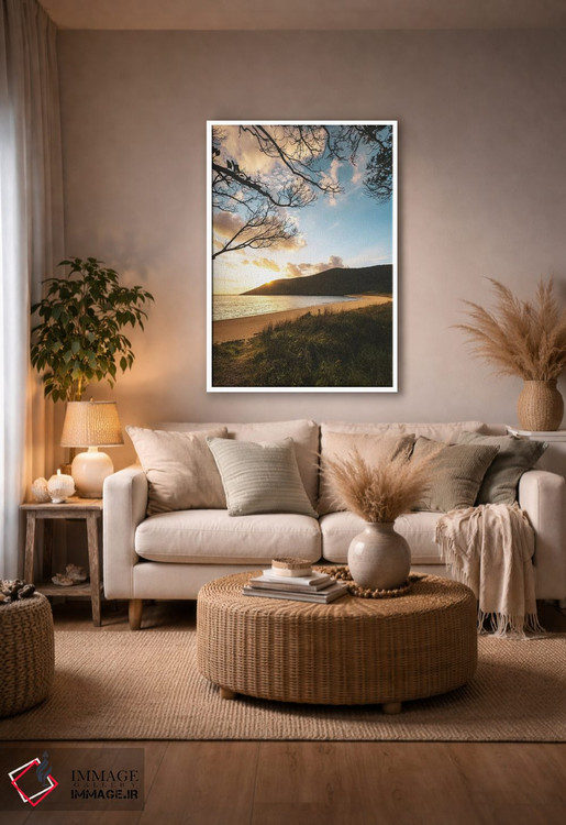 تابلو دکوراتیو غروب آرام در کنار ساحل اثر جیمز وودیکا - D4W