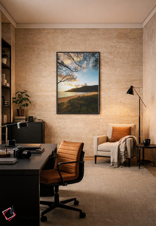 تابلو دکوراتیو غروب آرام در کنار ساحل اثر جیمز وودیکا - D6B