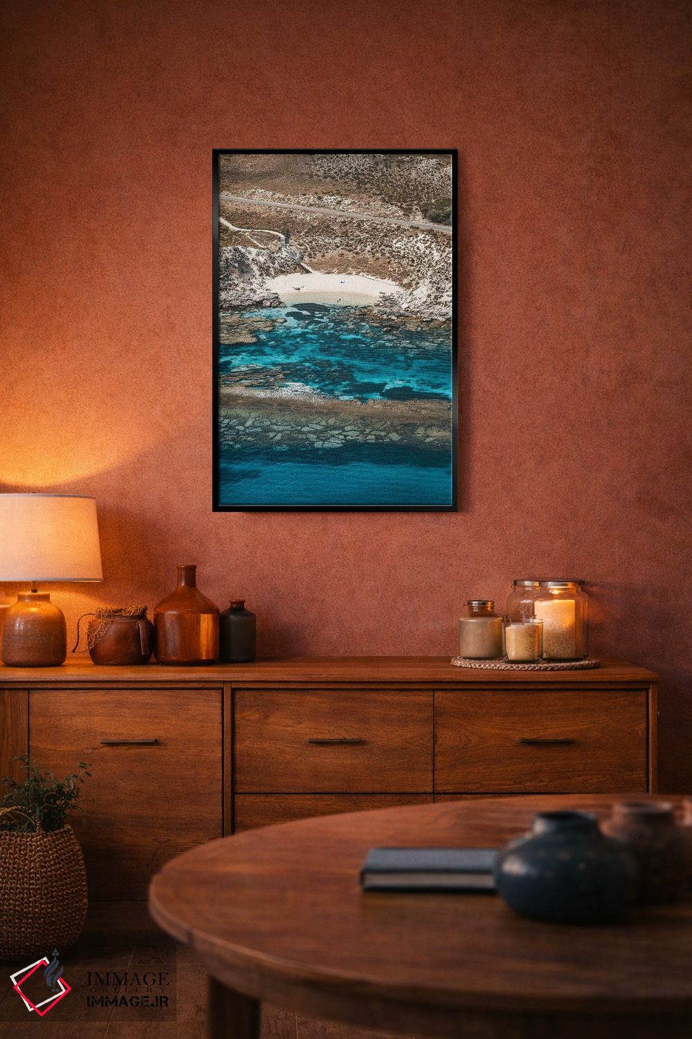 تابلو دکوراتیو نمای هوایی سازه های سنگی خلیج کوچک آرمسترانگ اثر جیمز وودیکا - D4B