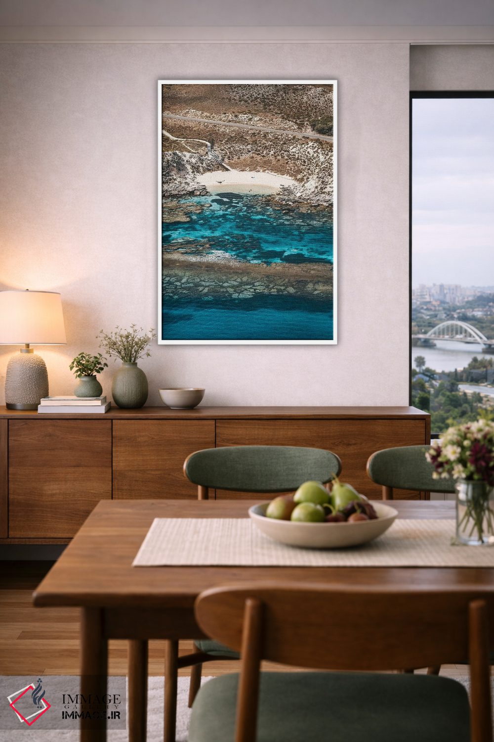 تابلو دکوراتیو نمای هوایی سازه های سنگی خلیج کوچک آرمسترانگ اثر جیمز وودیکا - D5W