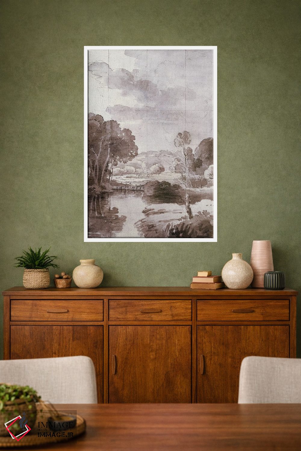 تابلو دکوراتیو حوض پاییزی ۲ اثر جکی ون توبل - D2W