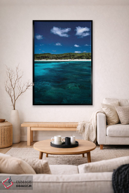 تابلو دکوراتیو جزیره استرالیایی با آب های آبی اثر جیمز وودیکا - D2B