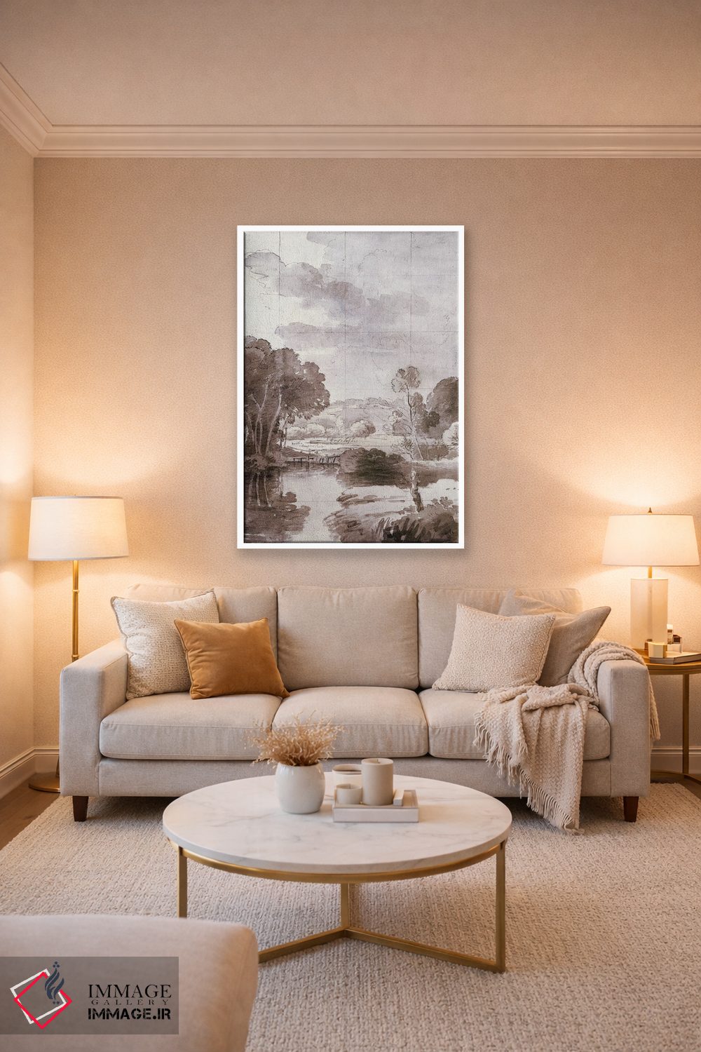 تابلو دکوراتیو حوض پاییزی ۲ اثر جکی ون توبل - D3W