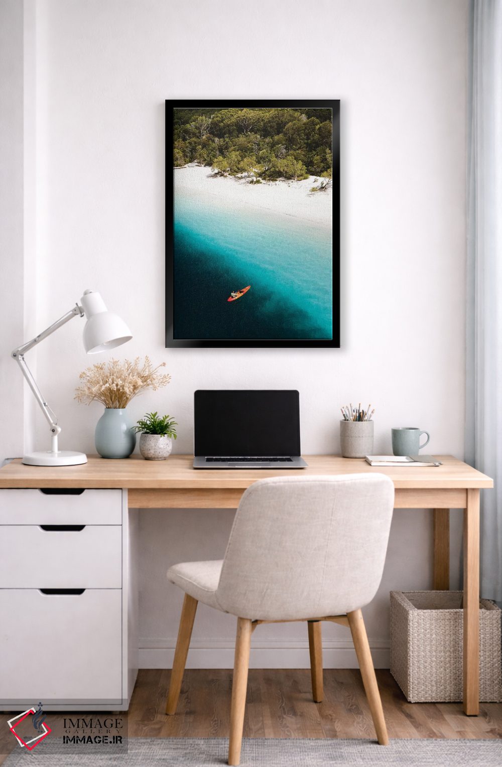 تابلو دکوراتیو قایق ران ساحل دریاچه مک کنزی اثر جیمز وودیکا - D6B