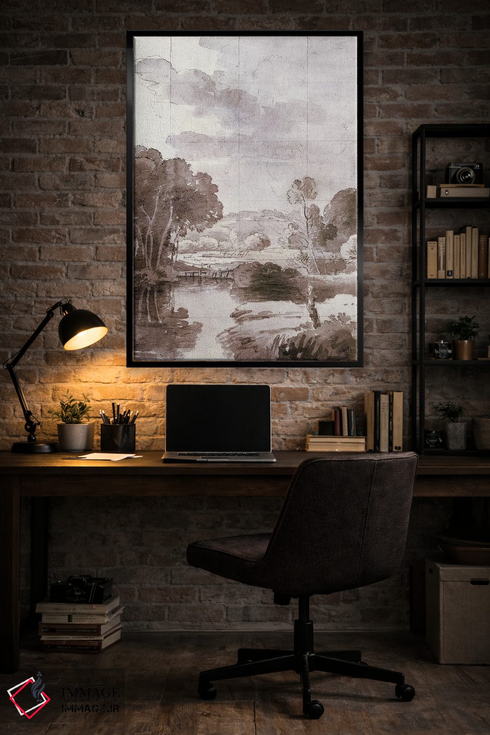 تابلو دکوراتیو حوض پاییزی ۲ اثر جکی ون توبل - D6B