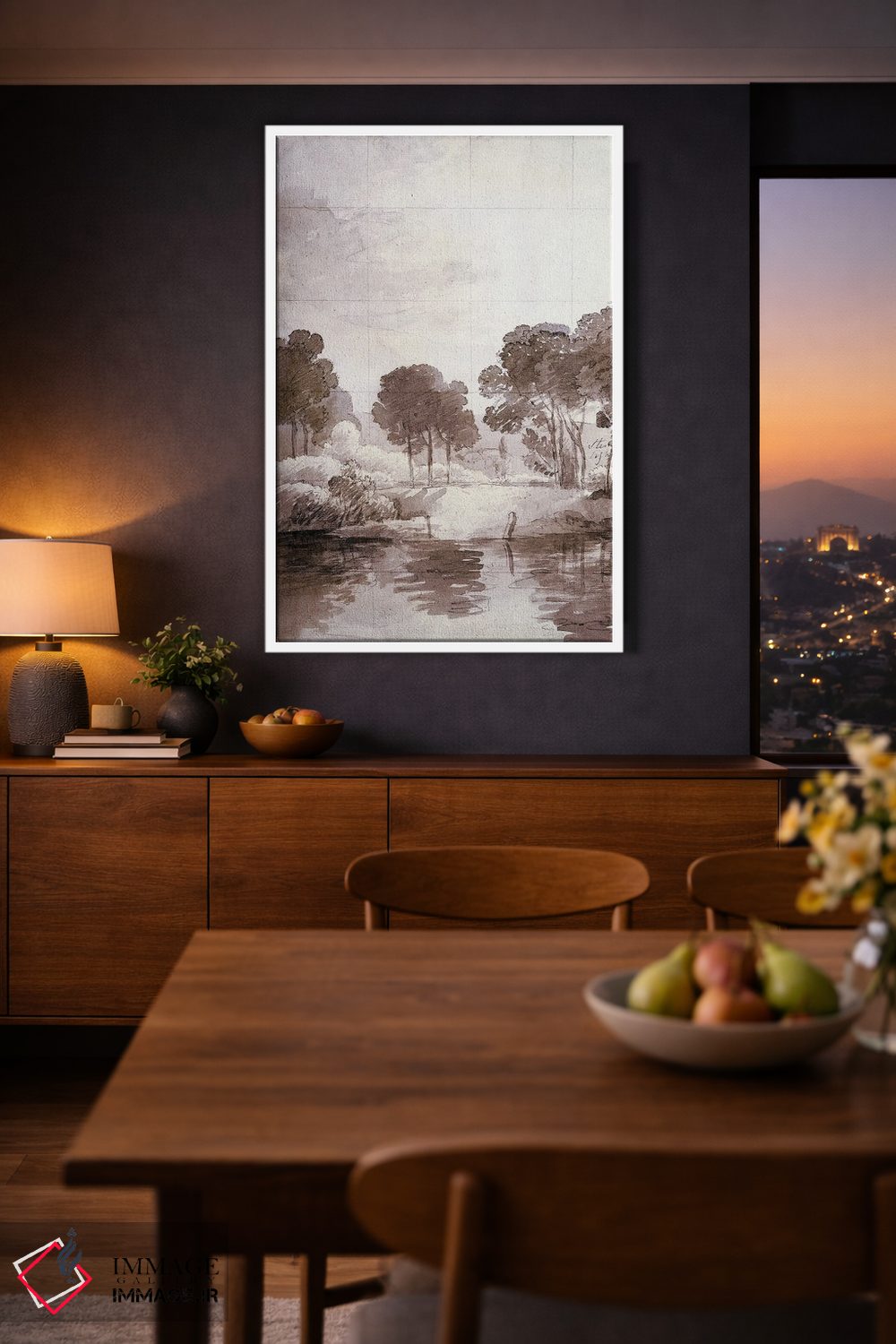 تابلو دکوراتیو حوض پاییزی ۱ اثر جکی ون توبل - D3W