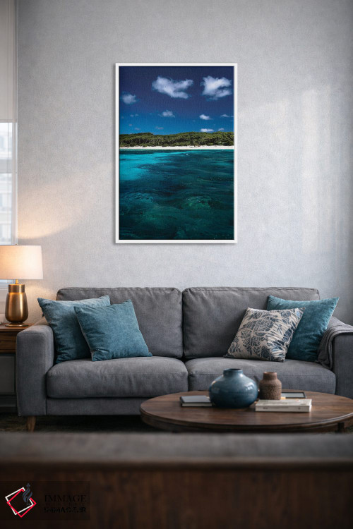 تابلو دکوراتیو جزیره استرالیایی با آب های آبی اثر جیمز وودیکا - D4W