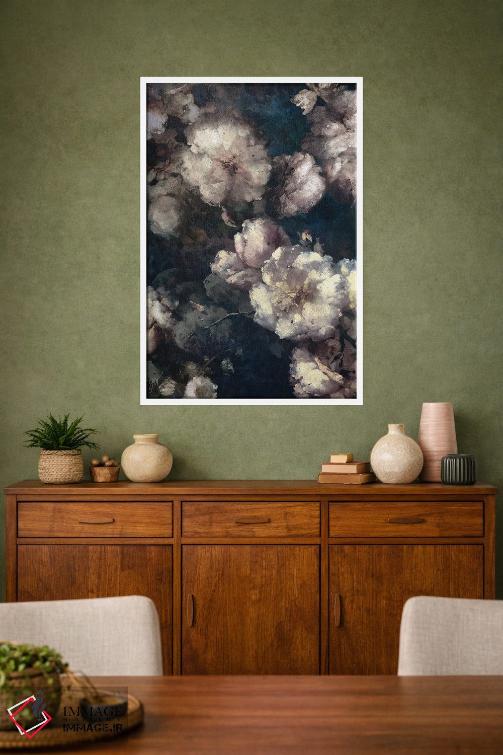 تابلو انتزاعی خیال پردازی گیاهی اثر جکی ون توبل - D1W