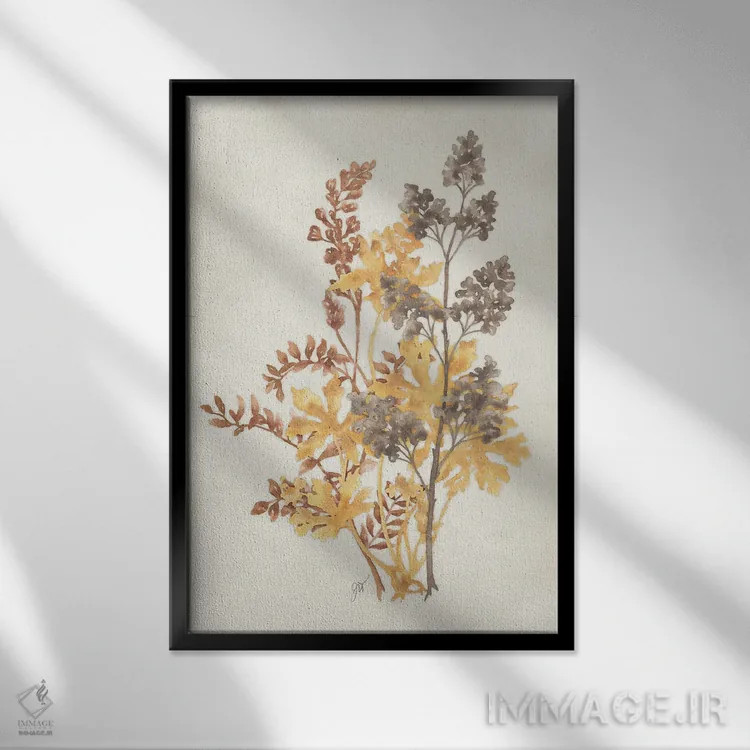 تابلو دکوراتیو سایه گیاهی ۳ اثر جکی ون توبل - نمای قابدار مشکی