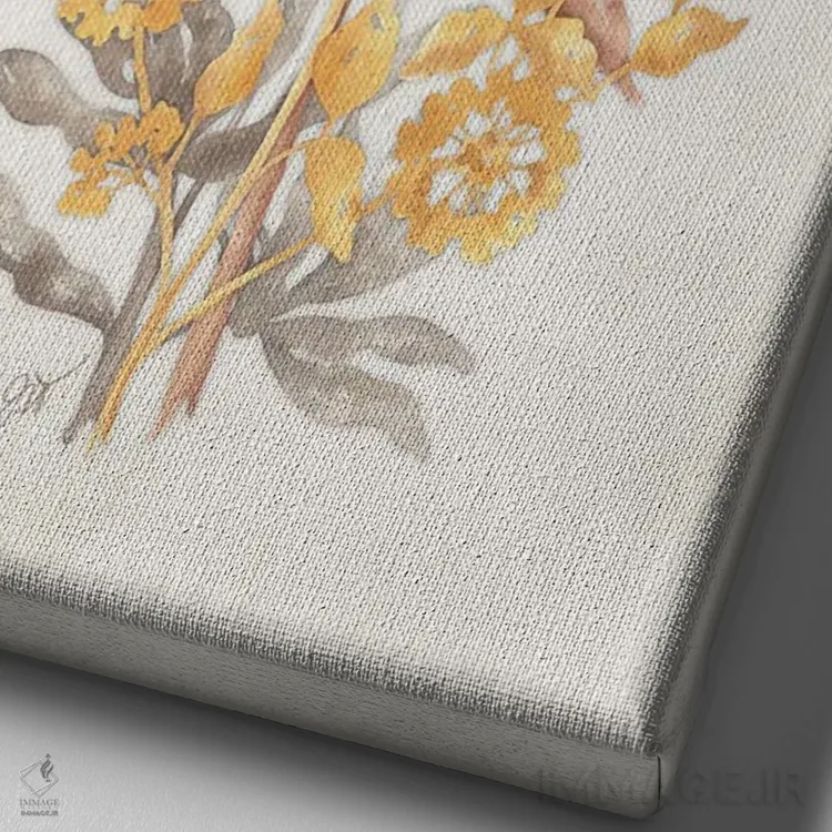 تابلو دکوراتیو سایه گیاهی ۲ اثر جکی ون توبل - نمای نزدیک بافت بوم