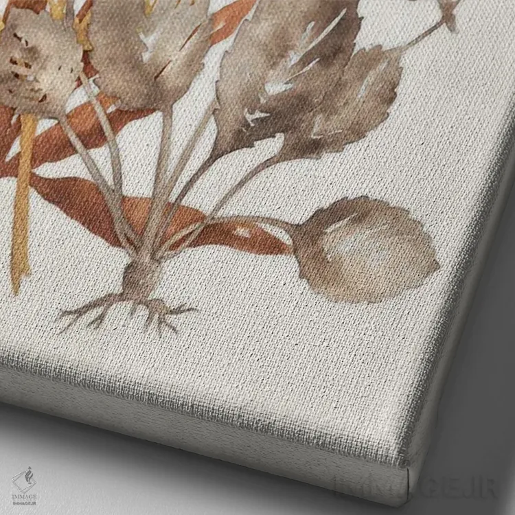 تابلو دکوراتیو سایه گیاهی ۴ اثر جکی ون توبل - نمای نزدیک بافت بوم