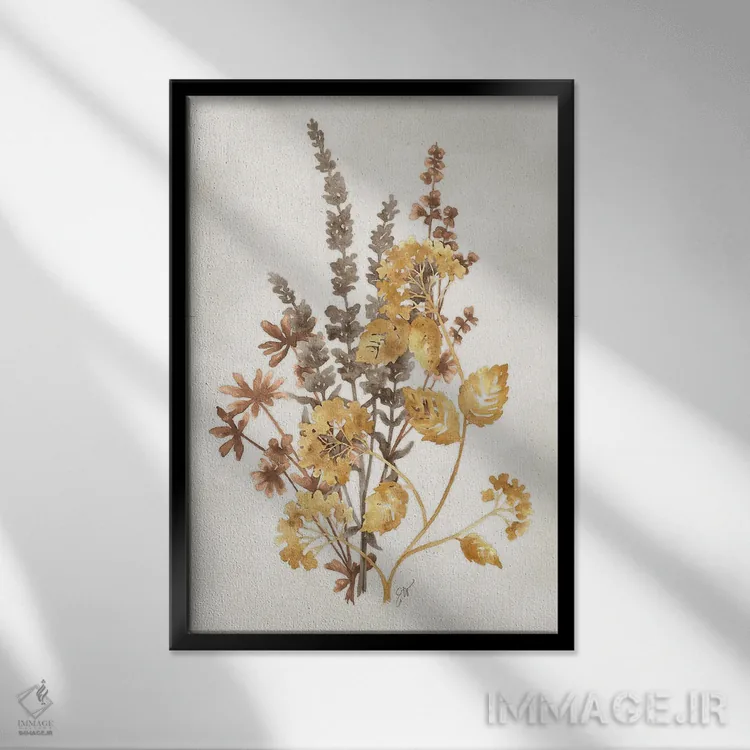 تابلو دکوراتیو سایه گیاهی ۱ اثر جکی ون توبل - نمای قابدار مشکی