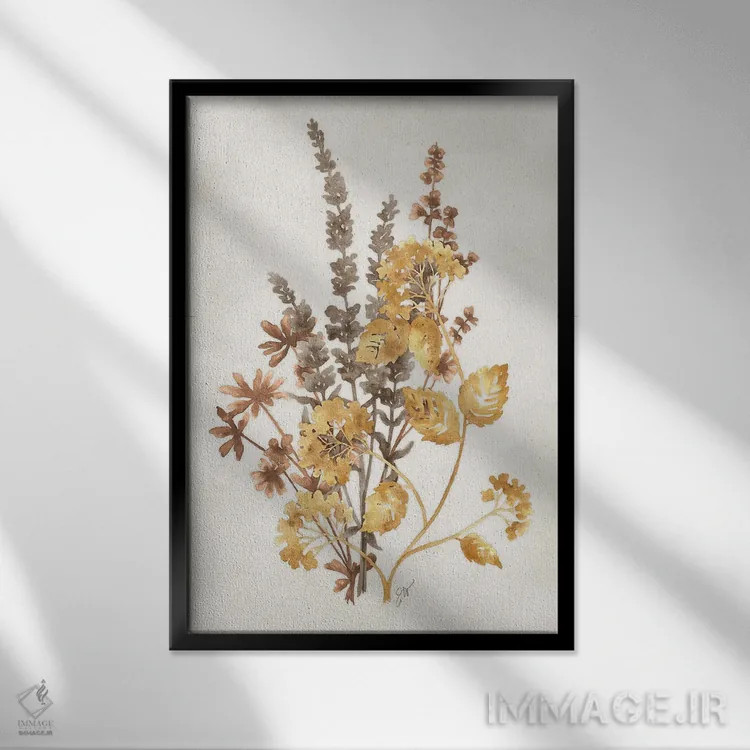 تابلو دکوراتیو سایه گیاهی ۱ اثر جکی ون توبل - نمای قابدار مشکی