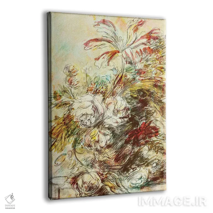 تابلو انتزاعی آبستره هلندی اثر جکی ون توبل - نمای پرسپکتیو محصول