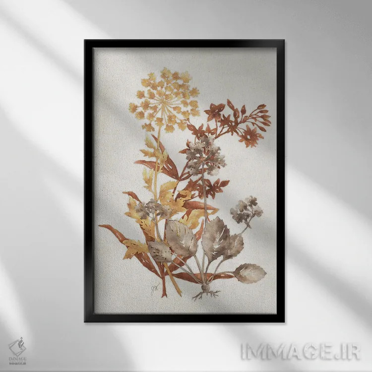 تابلو دکوراتیو سایه گیاهی ۴ اثر جکی ون توبل - نمای قابدار مشکی