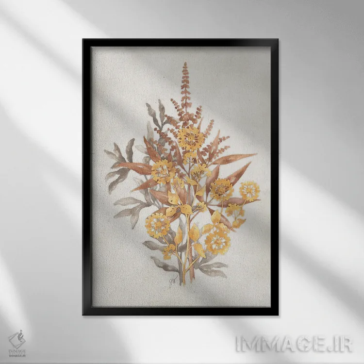 تابلو دکوراتیو سایه گیاهی ۲ اثر جکی ون توبل - نمای قابدار مشکی